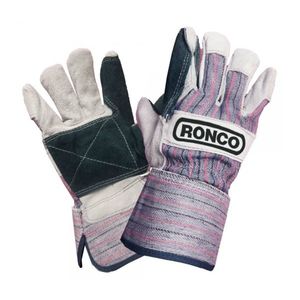 Gloves Split Leather Fitter Double Palm with Safety Cuff 12/bg