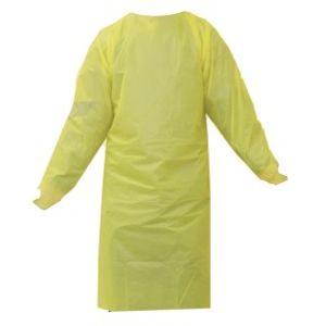 Gown Polyethylene w/Thumbholes 1.2mil Yellow 4x50/cs