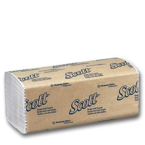 Hand Towels Scott Singlefold 1 Ply White 16x250sht/cs 01700