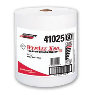 Wipers Wypall X80 White 12.5x13.4" 475/rl 41025