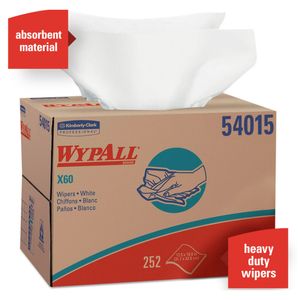 Wipers Wypall X60 White 12.5x16.8 252/cs 54015