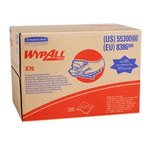 Wipers Wypall X70 White 12.5x16.8" 200/bx 55300