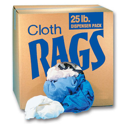 1 White Mixed Cotton Rags - 25 LB Box