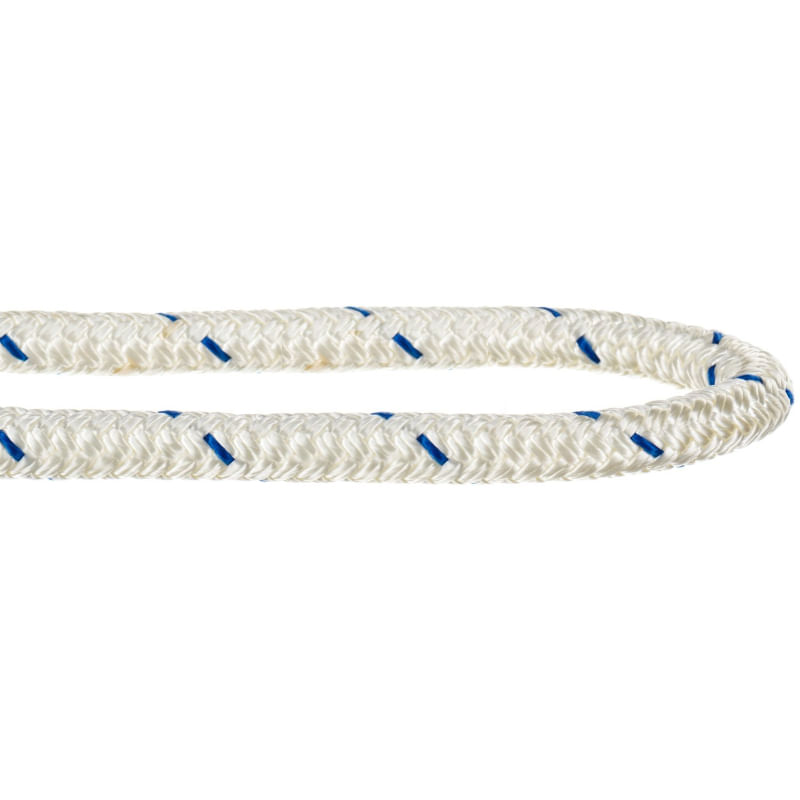 Rope Nylon Double Braid White with /Blue tracer 1/2x600' Tensile 7800 lb -  Whitebird