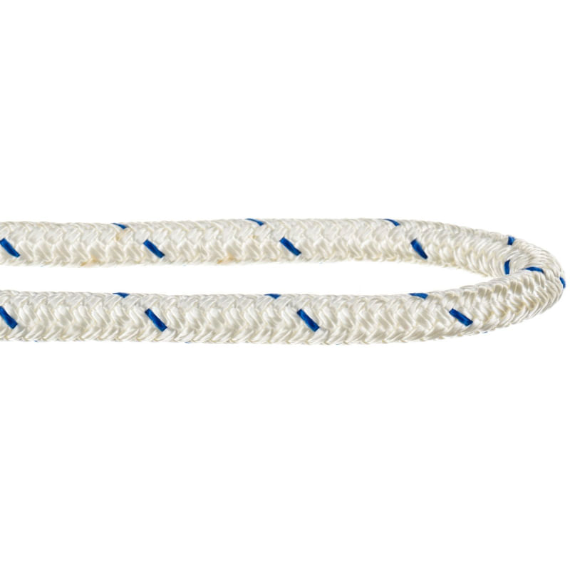Rope Nylon Double Braid White with /Blue tracer 1