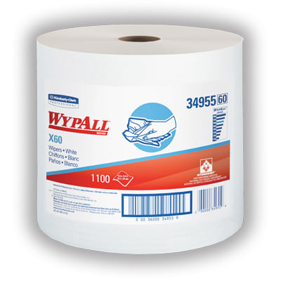 X60 WYPALL TERI JUMBO RL WHITE 12X13.4 1000/SHEETS 1/EA