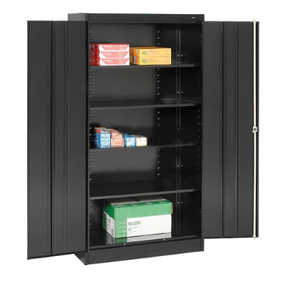 Steel Storage Cabinet 36x18x78 With Expanded Metal Door Black ...