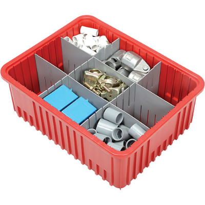 Container Dividable Red 22-1/3x17-1/2x3