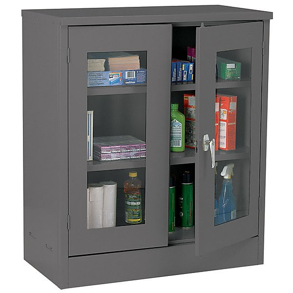 Steel Storage Clear View 36x18x42" Grey Unassembled Whitebird