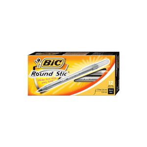 Pens Bic Round Stick Fine Black 12/bx