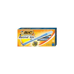 Pens Bic Round Stick Fine Blue 12/bx