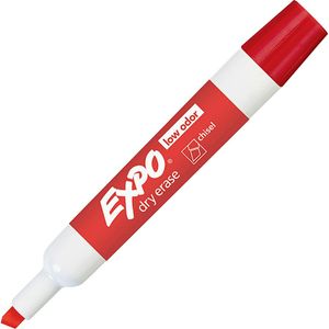 Marker Dry Erase Chisel Red Expo Low Odour 12/bx