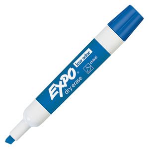 Marker Dry Erase Chisel Blue Expo Low Odour 12/bx