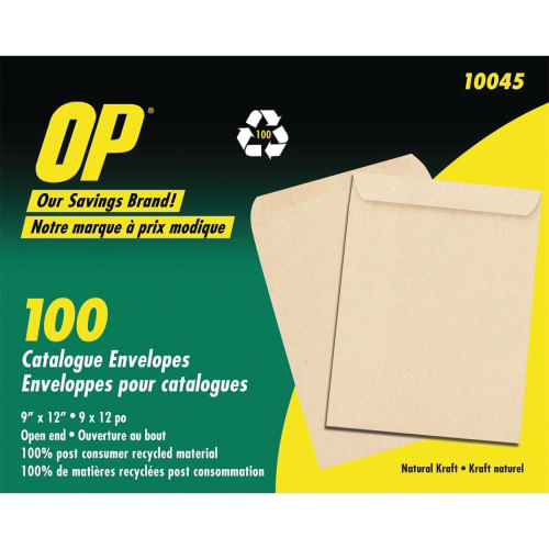 Envelope Catalogue 9x12" Kraft 100/bx *use S2624 Whitebird
