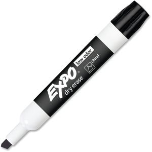 Marker Dry Erase Chisel Black Expo Low Odour 12/bx