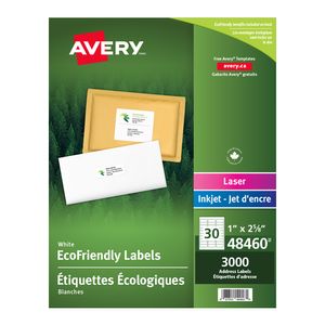 Labels Avery Laser Sheet 2-5/8x1" Removable 3000/bx
