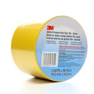 Tape 764 Vinyl General Purpose Yellow 72mm x 33m 12rls/cs