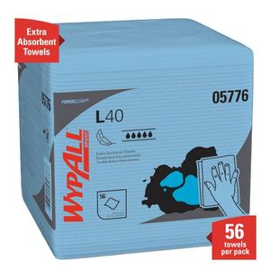 Wipers Wypall L40 Blue 12.5x14.4" 12x56/cs 05776