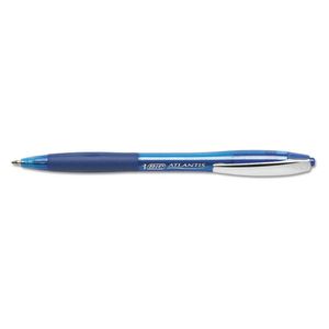 Pen Bic Atlantis Retractable Medium Blue 12/pk