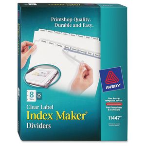 Index Laser/Inkjet Index Maker 25 x 8 Tab White 25/bx