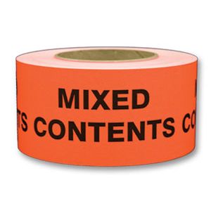 Labels Mixed Contents 3x5" 500/rl Orange