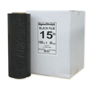 Stretch Wrap Hand 15" 1500' 80 Gauge Black 4/cs