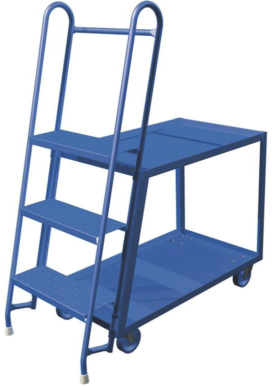 Stock Picking Cart w/ladder 24x54x35-1/4 2 shelf 1000lb cap
