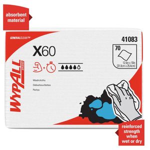 Wypall X60 Wash Cloth White 12.5"x10" 560/cs 41083