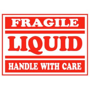 Labels Fragile Liquid Handle with Care 2-1/2x3-1/2" 500/rl Red