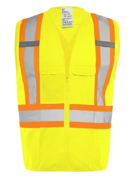 Safety Vest Yellow with Zipper 4