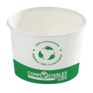 Paper lined Food container 8oz Compostable 1000/cs