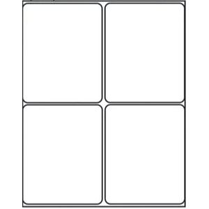 Labels Laser Sheet 4-1/4x5-1/2" 4000 labels/cs 4/Sheet 100 Sheets x 10 Bags