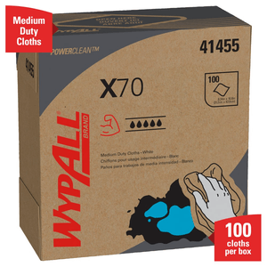 Wipers Wypall X70 White 8.34x16.8" 10x100/cs 41455