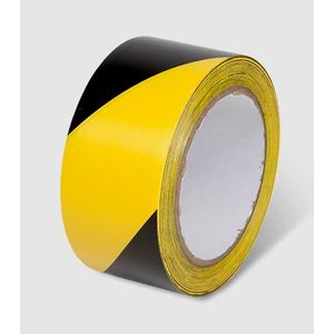 Tape Aisle Safety Stripe 2"x108' Black/Yellow Hazard