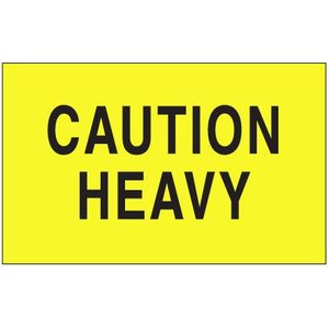 Labels Caution/Heavy 2x3" 500/rl Yellow