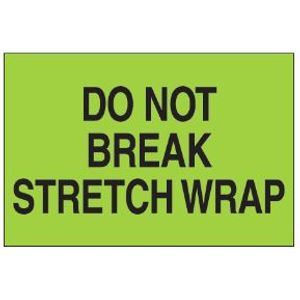 Labels Do Not Break Stretch Wrap 3x5" 500/rl Green