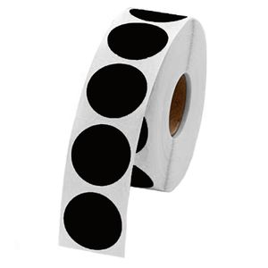 Labels Circle Blank 1" Black 1000/rl