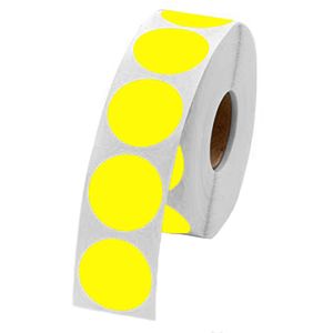 Labels Circle Blank 1-1/2" Yellow 1000/rl