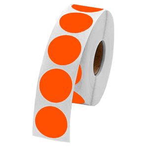 Labels Circle Blank 1-1/2" Orange 1000/rl