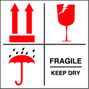 Labels Keep Dry International Pictoral 3x4" 500/rl White