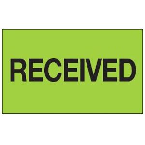 Labels Received 3x5" 500/rl Green
