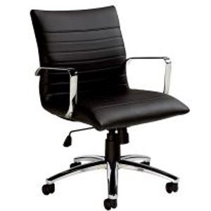 Chair Offices-to-go Ultra Tilter, Low Back, Black Leather