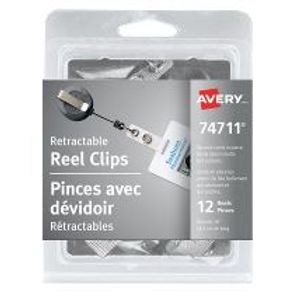 Name Badge Retractable Reel Clip 12/pk