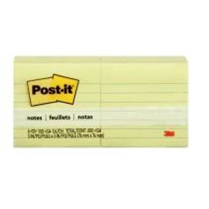 Notes Post-It Yellow 3" x 3" Lined 6/pk