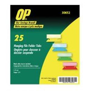 Tabs Hanging Folder 3-1/2" Assorted Colours 25/pk