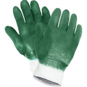 Gloves Double Dipped PVC Gauntlet Cuff Green 12" 12/bg
