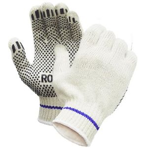 Gloves Poly/Cotton String Knit with PVC Dots Large 12/bg