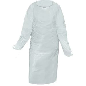 Gown Polyethylene w/Thumbholes 1.2mil White 4x50/cs