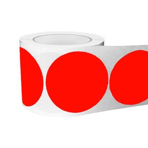 Labels Circle 2-7/8" Fluorescent Red 500/rl