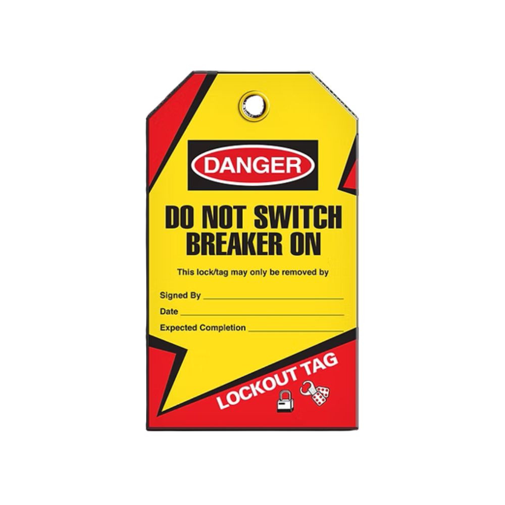 Lockout Tag Do Not Switch Breaker On 3.375x5.75-3/8
